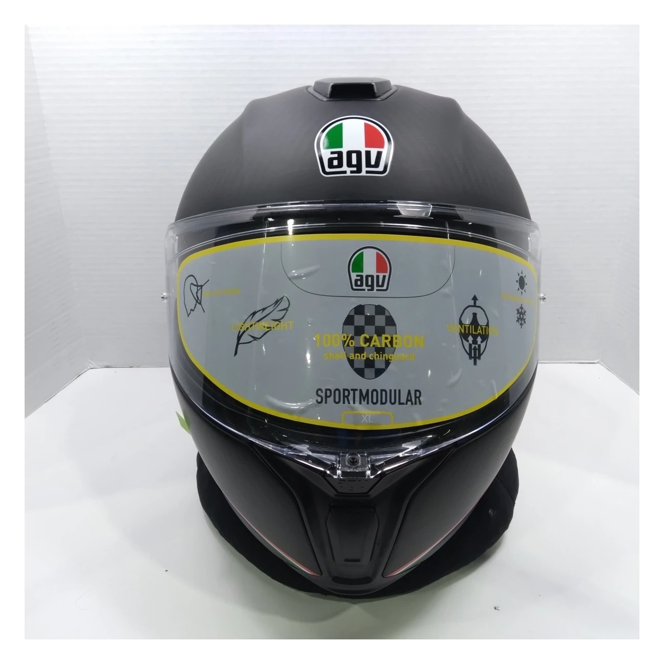 AGV Sportmodular Carbon Tricolore Helmet Matte Black / XL [Blemished - Very Good] - Image 7