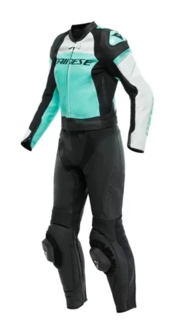 Dainese Mirage Two Piece Women's Race Suit -Motorcycle Parts Store dainese mirage two piece womens race suit black aqua grey