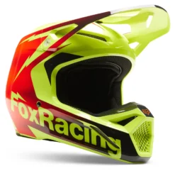 Fox Racing V1 Statk Helmet -Motorcycle Parts Store fox racing v1 statk helmet red hi viz yellow black