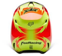 Fox Racing V1 Statk Helmet -Motorcycle Parts Store fox racing v1 statk helmet red hi viz yellow black 3
