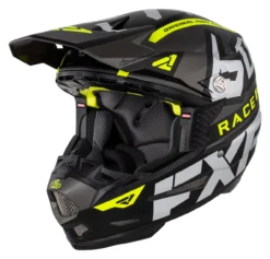 FXR 6D ATR-2 Race Division Helmet -Motorcycle Parts Store fxr6 datr2 race division helmet black grey hi viz yellow
