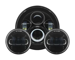 HogWorkz LED 7" Headlight And 4 1/2" Passing Lamps Kit For Harley 1994-2023