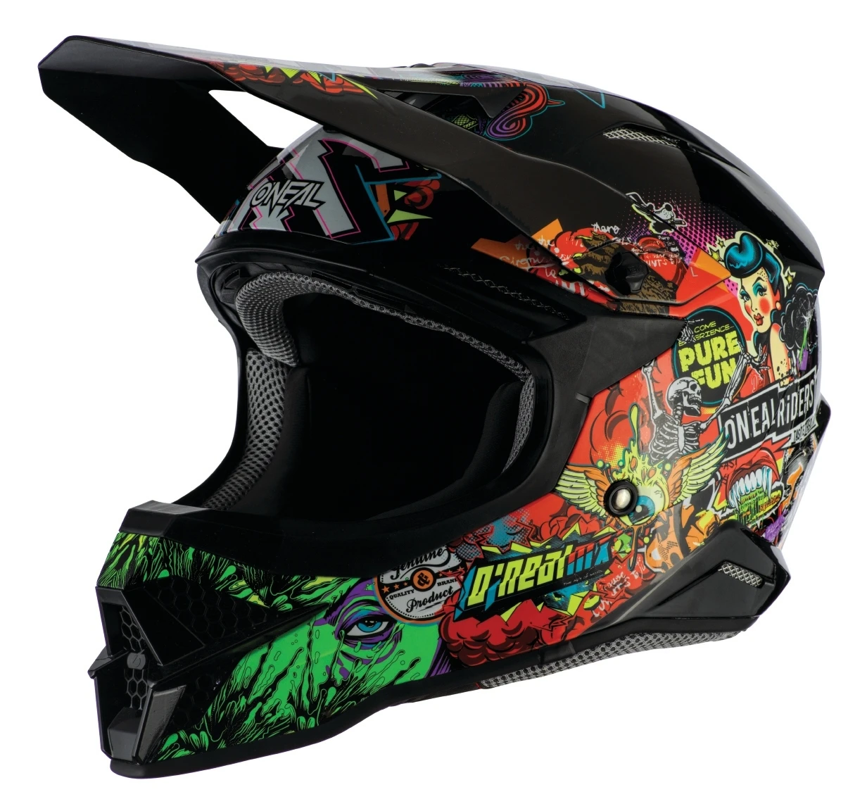 O'Neal 3 Series Crank Helmet Black/Green/Red / 2XL [Open Box]