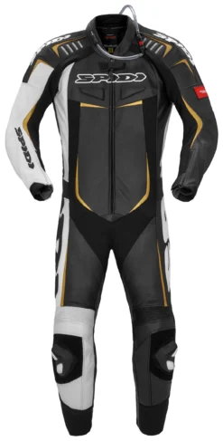 Spidi Track Wind Pro Race Suit -Motorcycle Parts Store spidi track wind pro suit blk wht gold black gold scaled