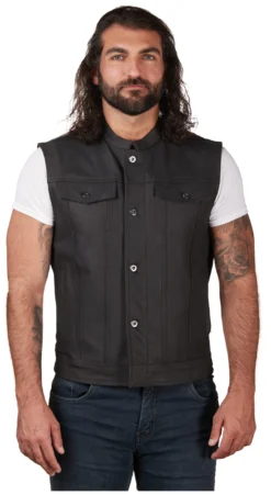 Street & Steel Redwood 2 Leather Vest -Motorcycle Parts Store street steel redwood2 leather vest black 2 scaled